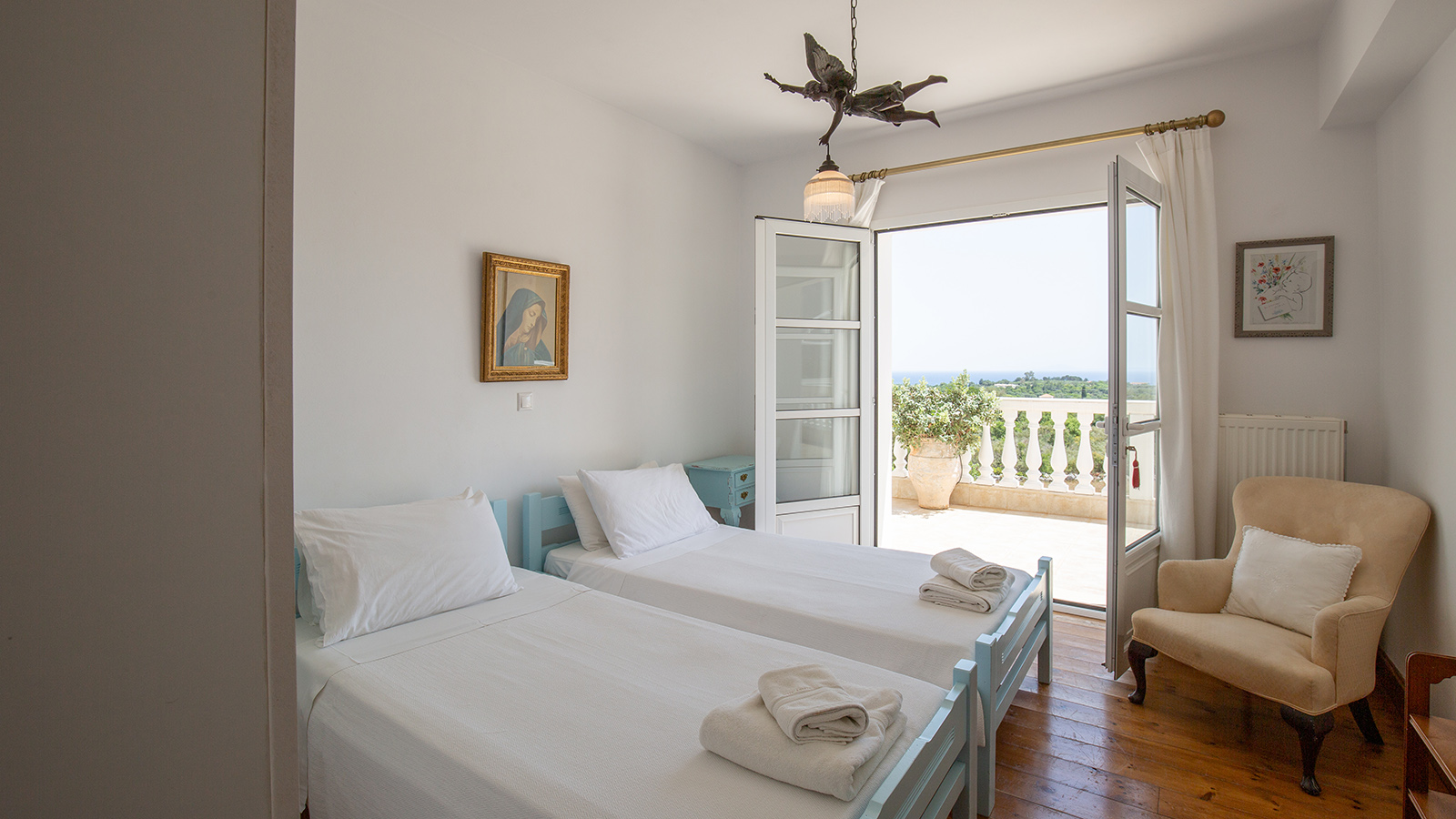 bedroom at Villa Loukia, Kefalonia