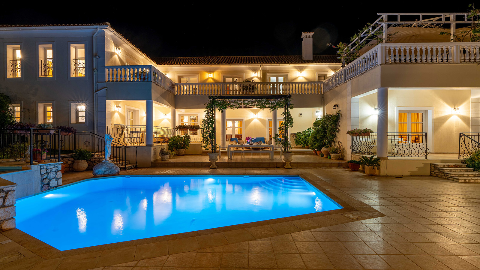 Night time at Villa Loukia, Kefalonia, Greece
