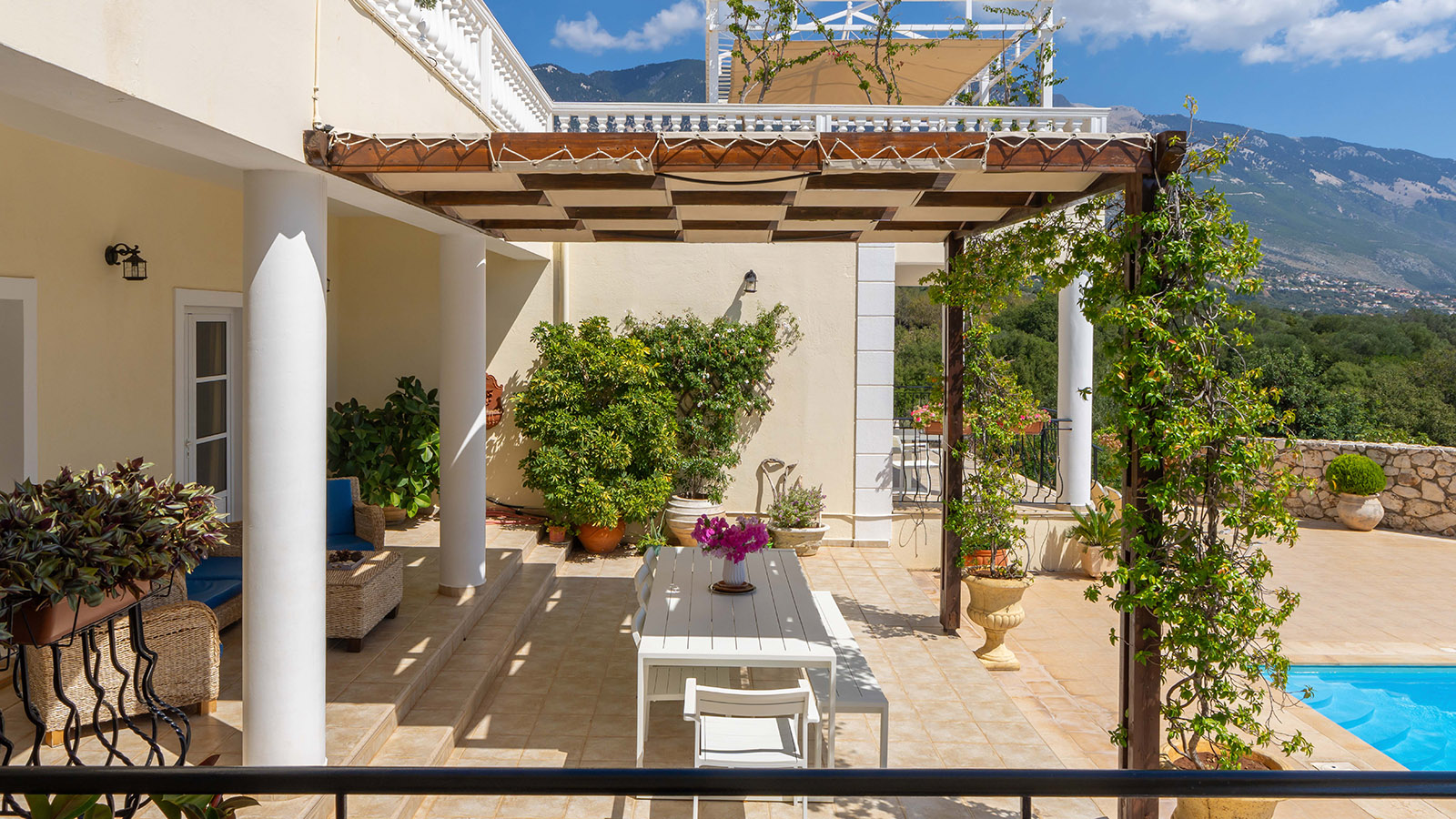 Outside at Villa Loukia, Kefalonia, Greece