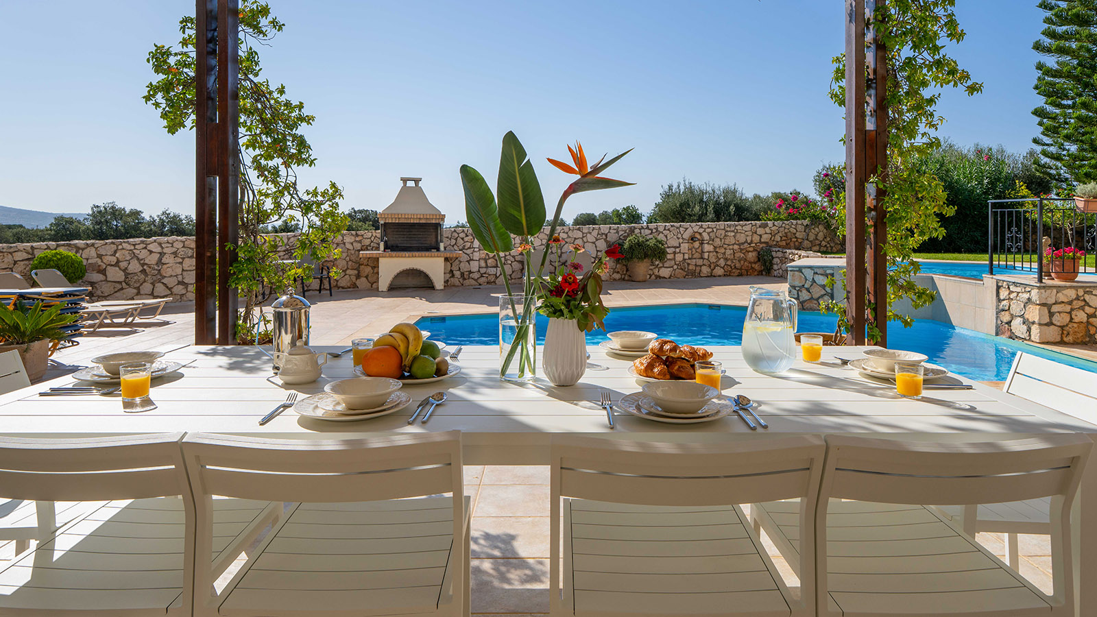 Outside at Villa Loukia, Kefalonia, Greece
