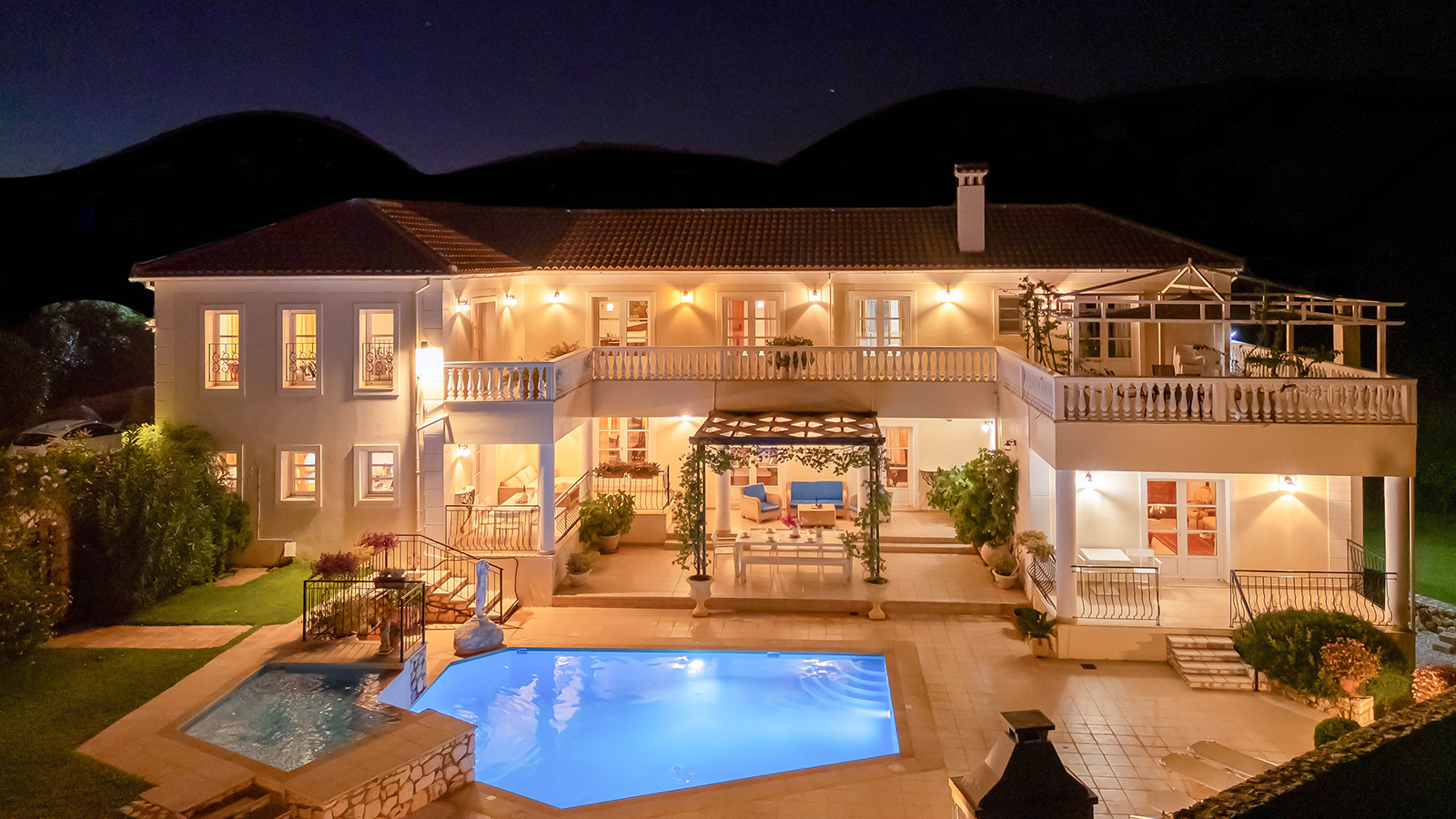 Night time at Villa Loukia, Kefalonia, Greece