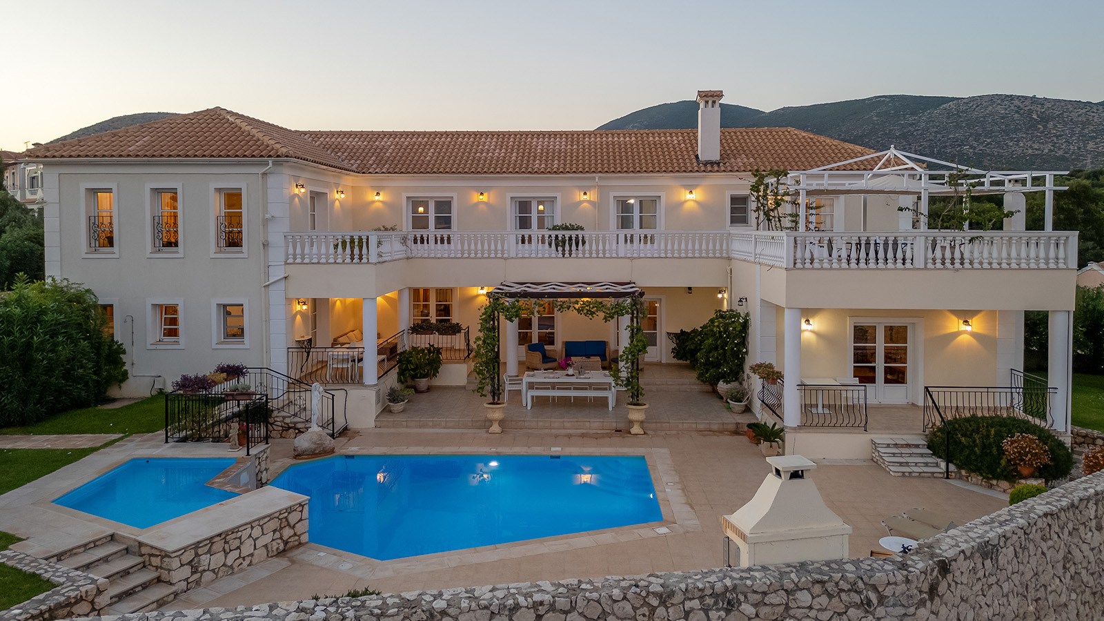 Outside at Villa Loukia, Kefalonia, Greece