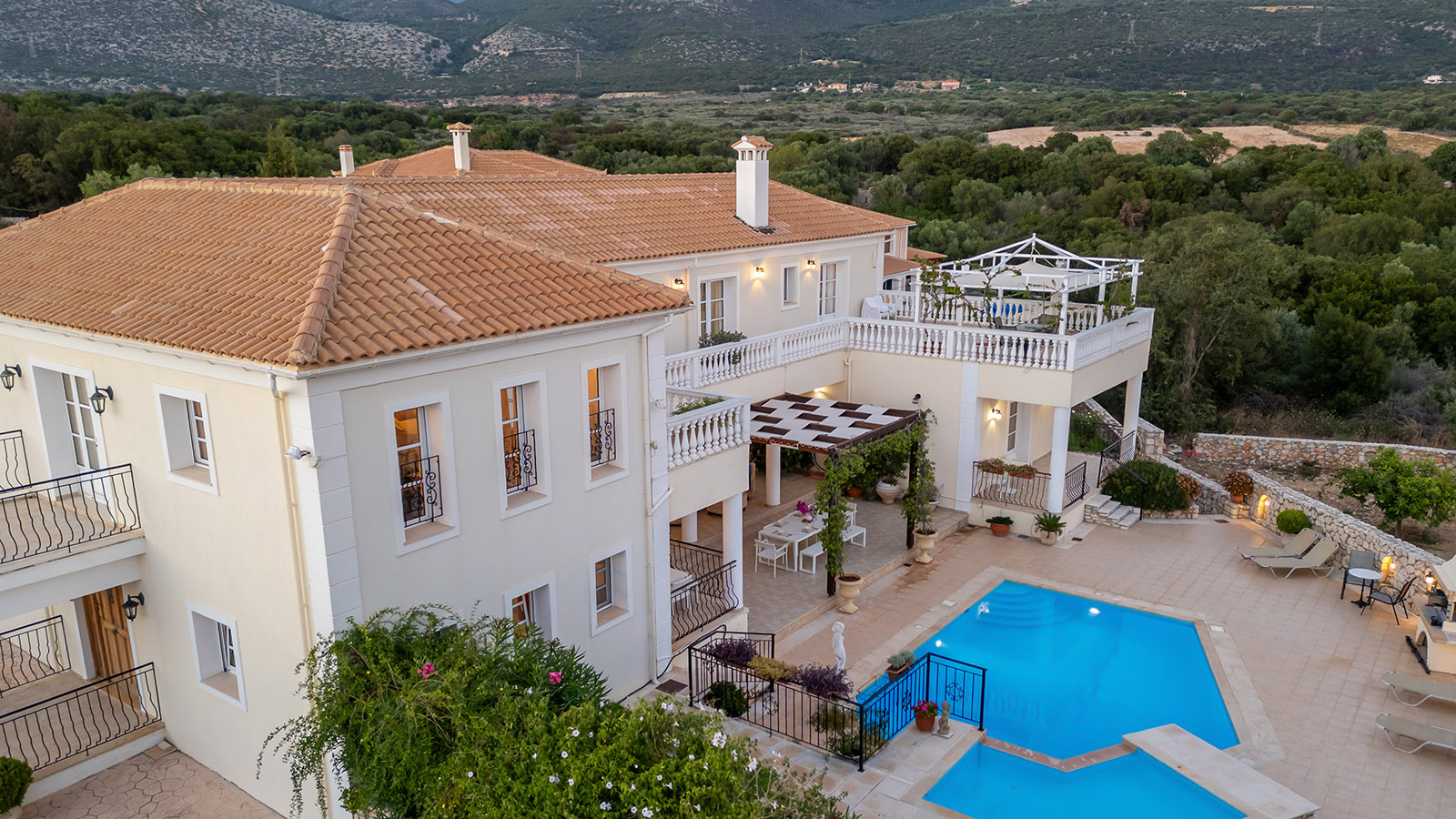 Outside at Villa Loukia, Kefalonia, Greece