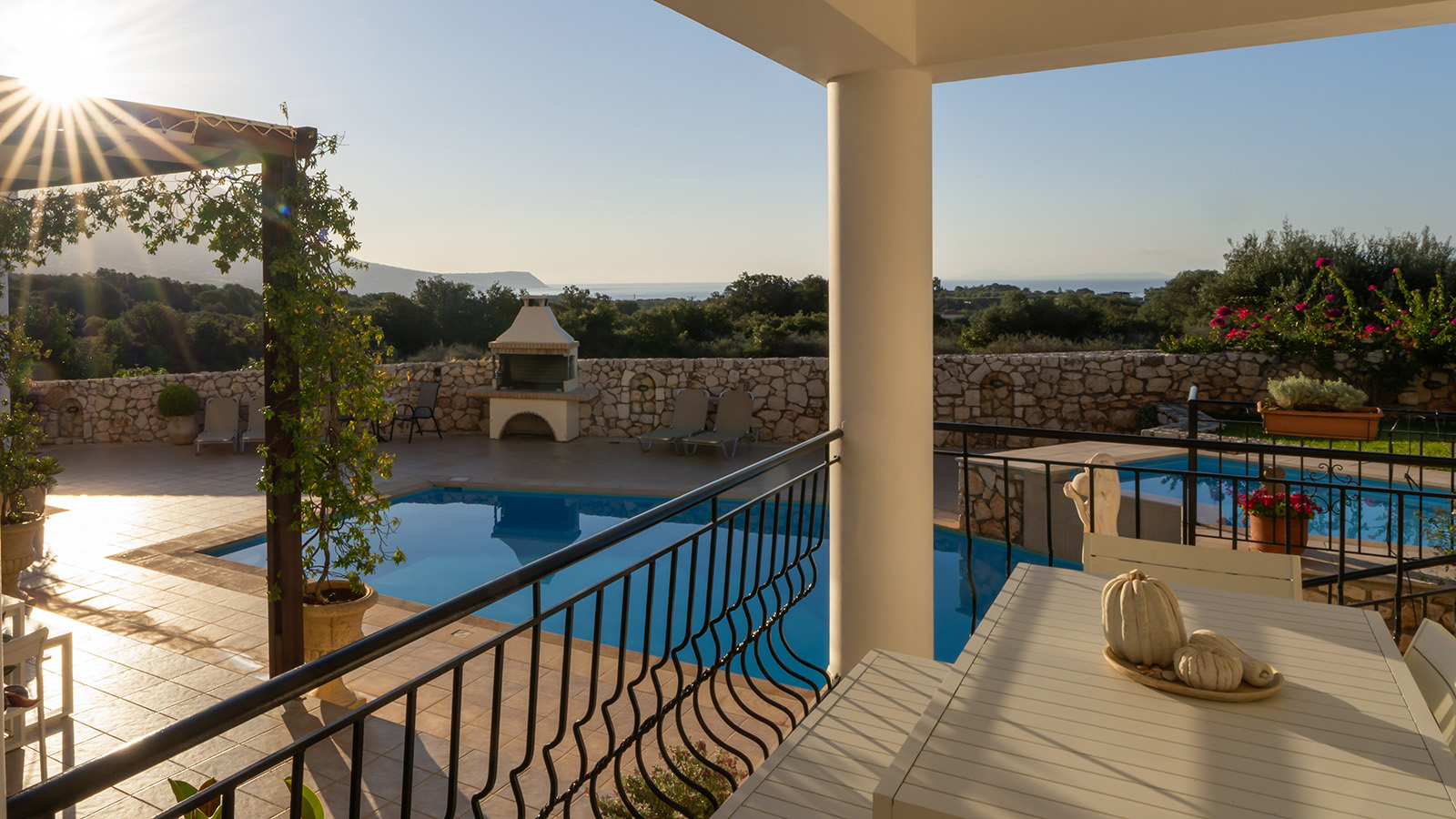 Outside at Villa Loukia, Kefalonia, Greece